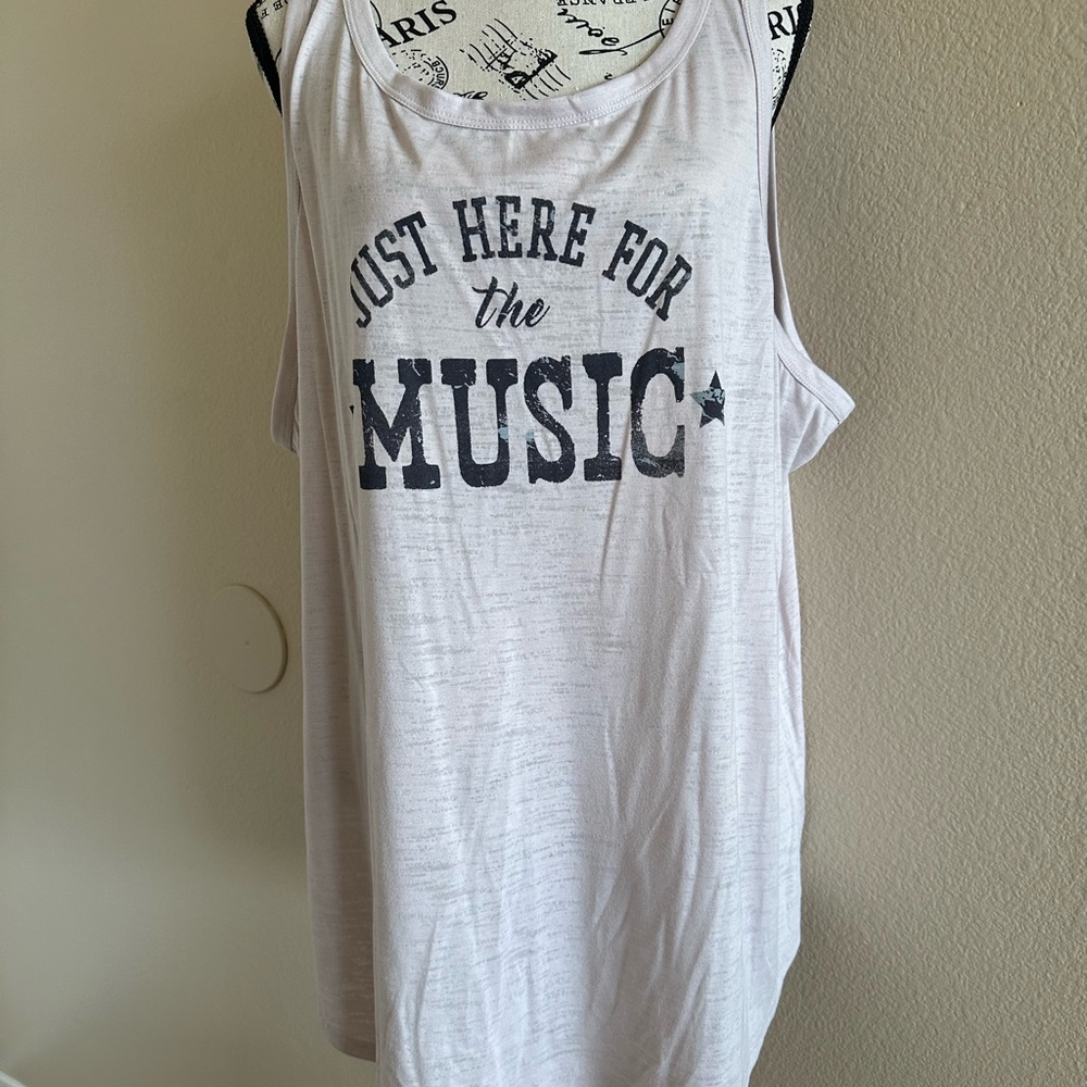 White Graphic Tank Top